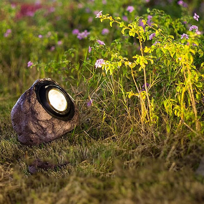 iKenta Solar Garden Lights Outdoor Decorative Fake Rock Lights, Dusk to Dawn Sensor IP65 Waterproof Solar Pathway, Solar Landscaping Light for Garden Yard Walkway Pathway Patio