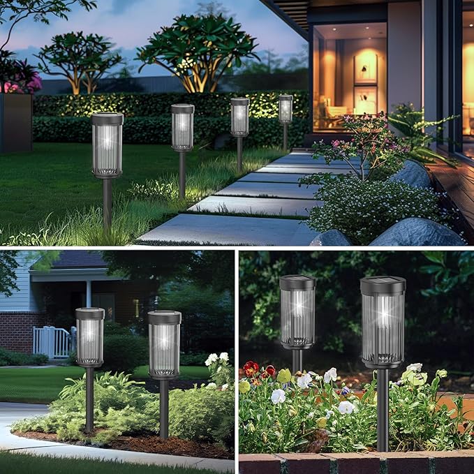 EXCMARK 16 Pack Outdoor Solar Lights Waterproof for Yard Garden Walkway Pathway Lawn Decorative Contemporary | Lumora