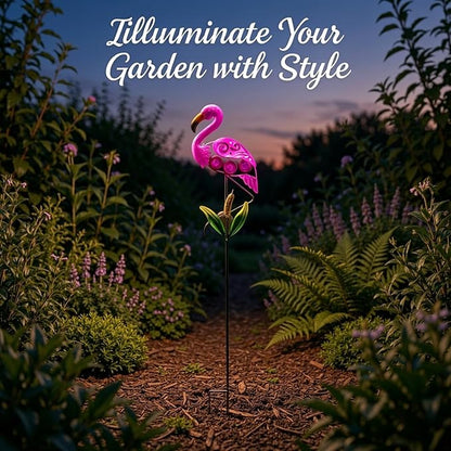 Flamingo Solar Pathway Lights, 36.2 In Metal Waterproof Garden Decor, For Lawn, Yard, Patio, Outdoor Solar Lamp