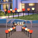 12 Pack Valentine‘s Day Solar Lights, Heart Waterproof Solar Lights for Yard, Landscape Garden LED Heart Light | Lumora