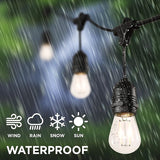 JONATHAN Y JYL8702A 48' Outdoor LED String Lights with 15 S14 Edison Bulbs, Dimmable Weatherproof Commercial Grade | Lumora