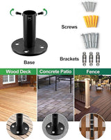 String Light Poles, 12.6 FT Light Poles for Outside Patio, Outdoor Deck Lighting Poles with Brackets for Fence and | Lumora