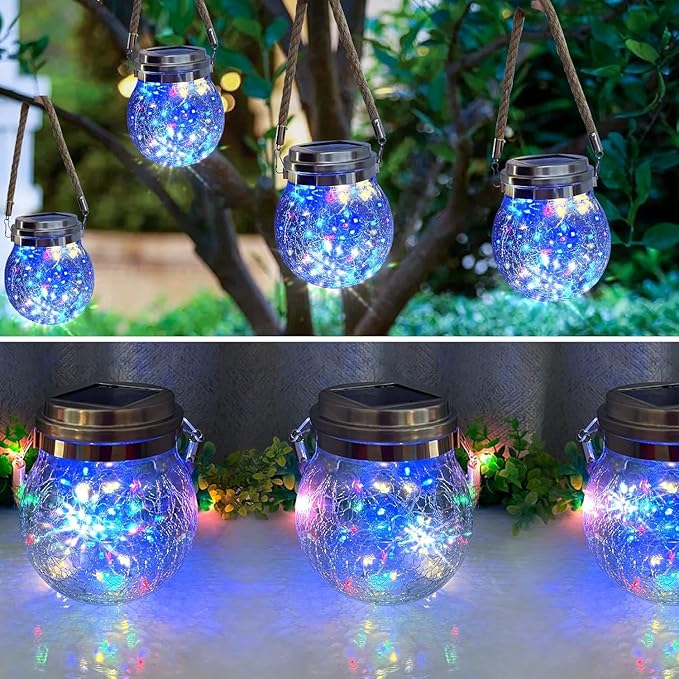 Hanging Outdoor Solar Lights,VGE 2 Pack 30LED Lanterns Decorative Outdoor Lights,Solar Powered Waterproof Landscape | Lumora