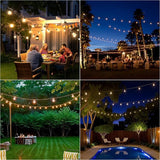 100FT Solar String Lights for Outside with 32 Shatterproof, Outdoor Light with Remote ST38 Vintage Edison Bulbs | Lumora