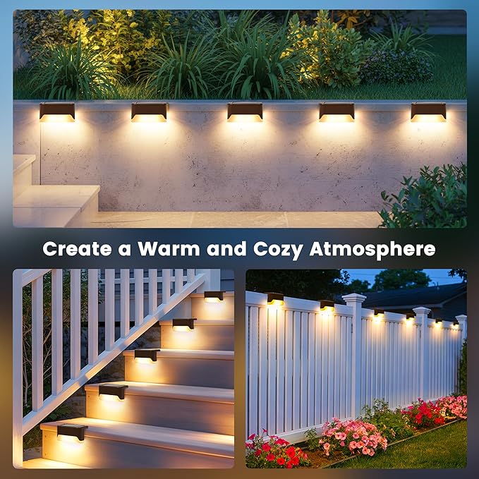 SOLPEX Solar Deck Lights Outdoor, Solar Fence Lights Waterproof LED Step Light for Outside, Garden, Stair, Patio | Lumora