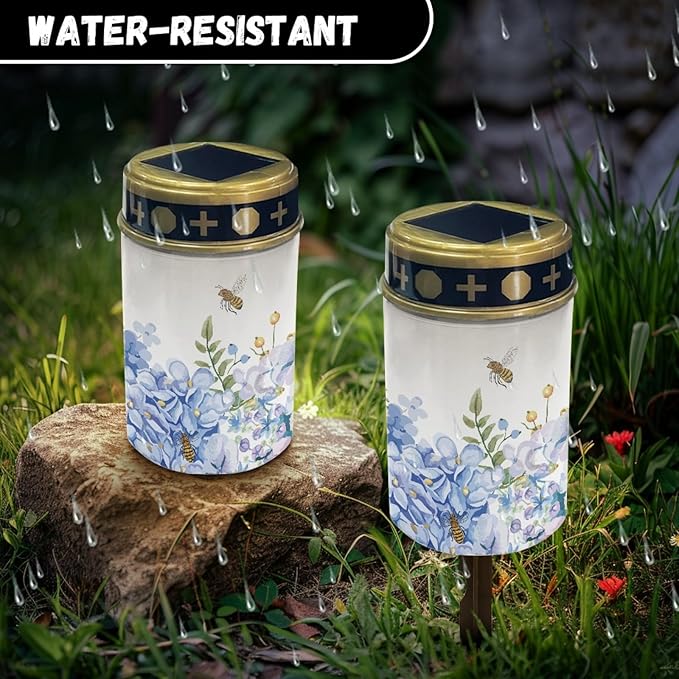 Purple Lavender Solar Lights Outdoor Waterproof Solar Pathway Lights LED Solar Lantern Landscape Lighting for Yard Patio Solar Stake Lights Wall Light Auto On/Off