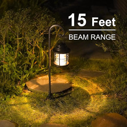 GOODSMANN Landscape Lighting Kits 8PK 12V AC Low Voltage Outdoor Hanging Path Lights 1.1W LED 32 Lumen 2900K Warm White Metal Dual Use Shepherd Hook Pathway & Sidewalk Lights Wired Cable Connectors