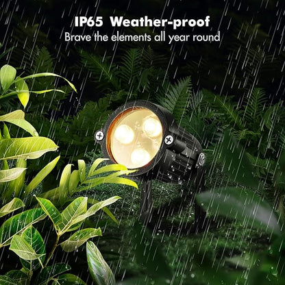 LemonBest Landscape Lighting - 6W RGB Color Changing Halloween Landscape Lights 120V Christmas Outdoor LED Spotlight with Remote Control Waterproof Spot Lights for Yard Garden Patio Driveway (2 Pack)