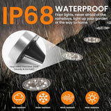 Siatom Stainless Steel Solar Ground Lights 8 Pack, IP68 Waterproof Solar In-Ground Light for Outdoor, Flat | Lumora