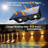 Solar Fence Lights,6 Pack Solar Lights Outdoor Warm White+RGB Up & Down Waterproof 100 Lumens Dusk to Dawn for | Lumora