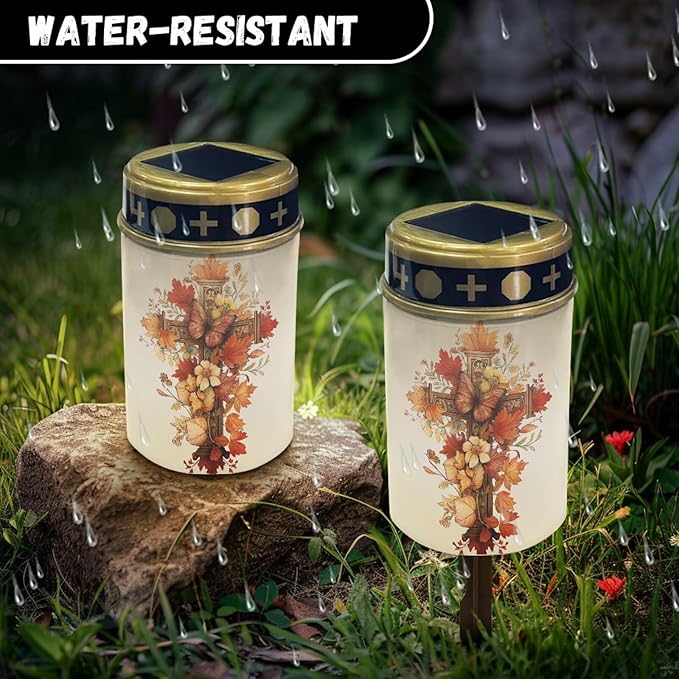 Cemetery Solar Lights for Grave Cross Cemetery Decorations for Grave Waterproof Dusk to Dawn - Outdoor Path Light | Lumora