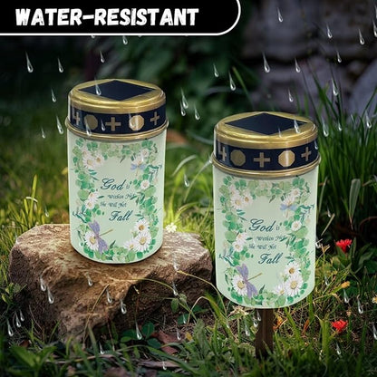 White Daisy Outdoor Solar Lights for Yard Decorative Waterproof Solar Light for Cemetery Grave Flameless Candle for Cemetery Garden Backyard Outdoor Decor Multipurpose Solar Lights