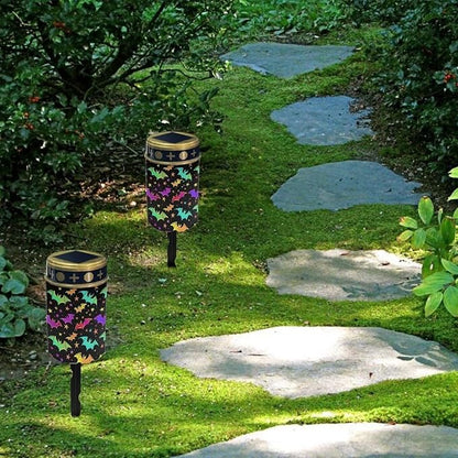 ZOUTAIRONG Solar Light for Cemetery Grave 4 Pack Solar Garden Lights Solar Powered Outdoor Lights Powered Solar Pathway Lights Outdoor Cemetery Solar Lights for Grave Solar Lights Bat