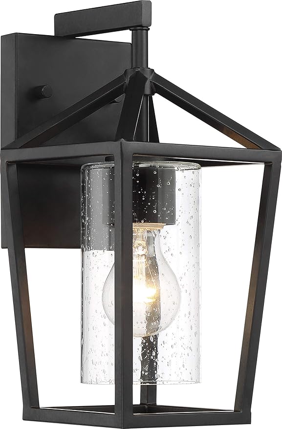 NUVO 60/6591 Hopewell Lighting Fixture, 1Lt Small Lantern, Matte Black - Outdoor Wall Light | Lumora