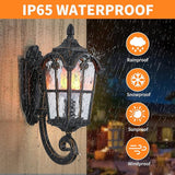 LONEDRUID Dusk to Dawn Sensor Outdoor Wall Light Fixtures Black Roman 17.71" H Exterior Wall Lantern Waterproof | Lumora