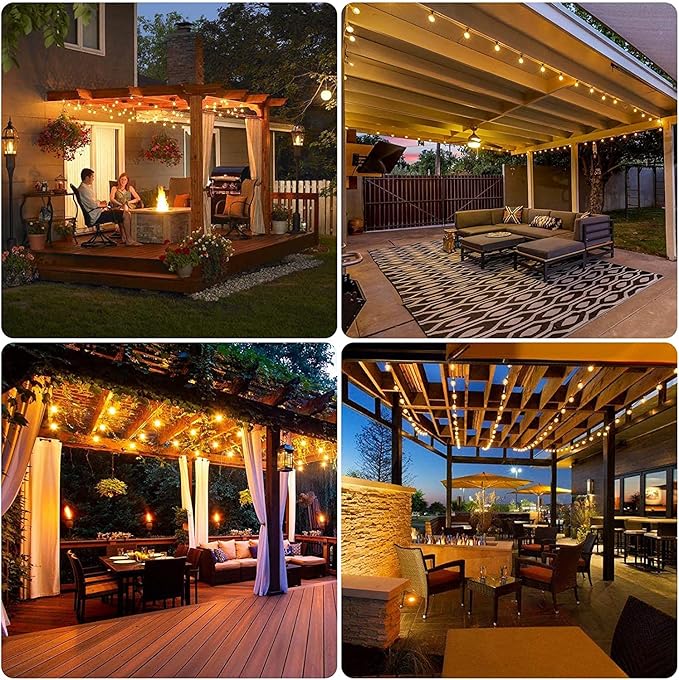 400FT Outdoor String Lights Waterproof/Connectable/Dimmable LED Shatterproof Bulbs,Patio Lights Outdoor Lighting | Lumora