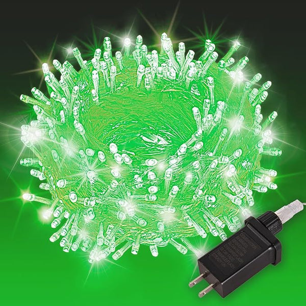 200 LED Green String 66ft, Plug in Fairy with 8 Modes, Indoor Outdoor Decoration for St. Patrick's Day, Christmas | Lumora