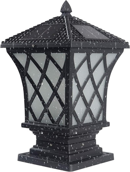 Kendal Large Outdoor Solar Powered LED Light Lamp (Black-8406)