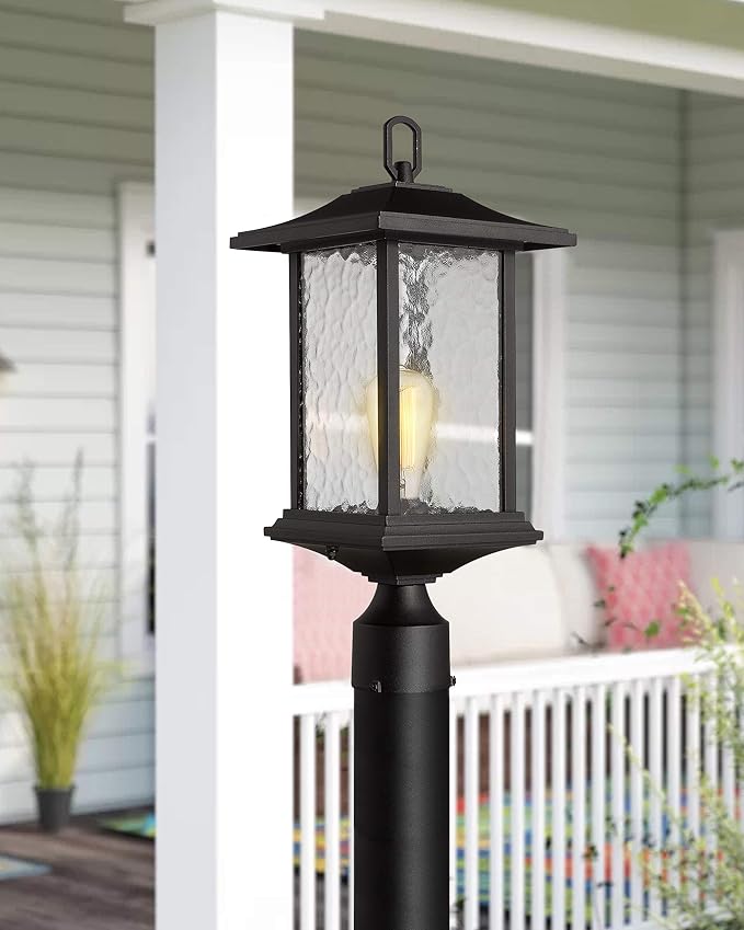 Beionxii Dusk to Dawn Outdoor Post Lights, 21inch Large Exterior Lamp Post Light Pier Mount Lantern with Base | Lumora