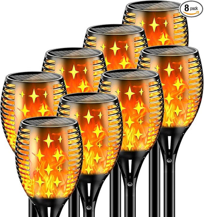 YoungPower Solar Outdoor Torch Lights Flickering Flame, 43" Outdoor Path Lights Waterproof Torch for Garden Yard Patio, 8 Pack
