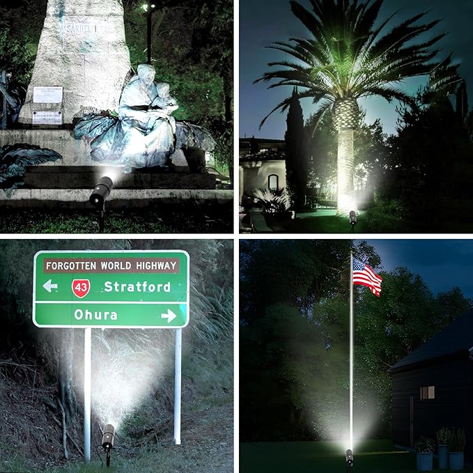 LOTMOS 30W Flag Pole Lights, 2 Pack Dusk to Dawn LED Spot Outdoor with 9.68FT Cord, 120V Plug in 6000K Ultra Bright | Lumora