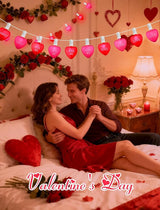 10.5ft Heart String Lights with 10 LED Red & Pink Hearts, Messages: KISS ME/Love. Connectable, Waterproof | Lumora