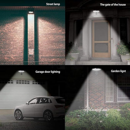 eLEDing EE805W56 - 50W Equivalent Outdoor Solar Powered Lights 56 LED Ultra Bright Self-Contained 180° Motion Sensor Security Wall Light 80° Rotation IP65 Waterproof Light for Patio Yard Garden Porch