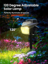 Solar Spot Lights Outdoor, 9 Lighting Modes RGB, Solar Lights Outdoor Waterproof IP65, 63 LED Landscape Spotlights | Lumora