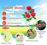 Solar Flower Lights Outdoor - Upgraded New Material Two Modes Realistic LED Solar Powered Waterproof Lights with 5 | Lumora