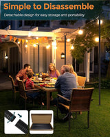 LAND·VOI Metal String Light Poles for Outside Hanging - Backyard, Garden, Patio, 2 Pack Lighting Stand with | Lumora