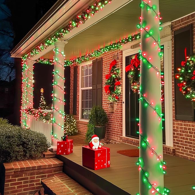 JMEXSUSS 200 LED Red and Green Halloween Lights Outdoor, 66ft Christmas String Lights Indoor Clear Wire Plug in for | Lumora