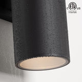 mirrea 18" Modern Outdoor Porch Light Patio Light in 2 Lights with Aluminum Cylinder and Tempered Glass Cover | Lumora