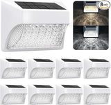 Solar Fence Deck Lights Outdoor 8 Pack Waterproof Dusk to Dawn Warm White/Cool White, Solar Powered LED Lights | Lumora