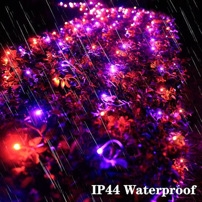 360LED Net Lights Halloween Decorations, 21ft x 5ft Purple Orange Mesh Lights with 8 Modes & Timer, Connectable Waterproof Twinkle String Light for Bushes Tree Garden Lawn Holiday Outdoor Party