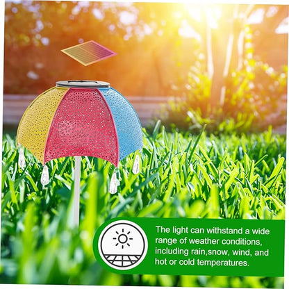 Balacoo Solar Powered Umbrella Stake Light for Garden Waterproof Decorative Landscape Projection Light Creative Iron Art Design for Courtyard and Pathway