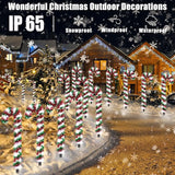10 Pack Christmas Candy Cane Lights, Tinsel Candy Cane Christmas Decorations Pathway Lights with 8 Modes & Timer | Lumora