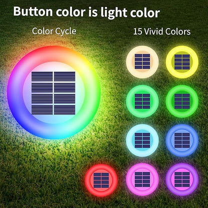 Colorful Pathway Solar Light Set of 6, Decorative Weatherproof Auto On/Off Outdoor Lights - Decorate Your Garden, Landscape, Patio, Pool, Yard with Ultra-Bright LED Light (Rainbow & Remote Control, 6)