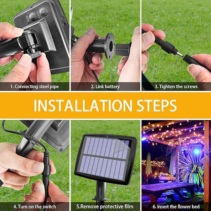 AVEKI Solar Pond Spotlights, 12 LED Solar Underwater Lights with Dual Head Waterproof Submarine Landscape Spotlight Security Lighting for Outdoor Patio Ganden Fountain Pond… (RGB, Dual Head)