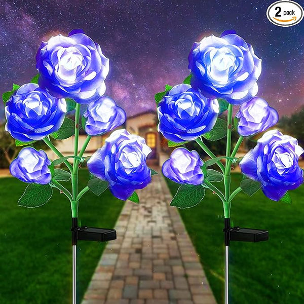 10 LED 7-Color Changing Solar Rose Flower Lights Garden Decorations Outdoor Waterproof Decorative Stake Lights for | Lumora