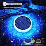 Blue Solar Deck Dock Lights Solar Powered, Step Warning Lights for Outside Driveway Sidewalk Garden Pathway Yard (4 | Lumora