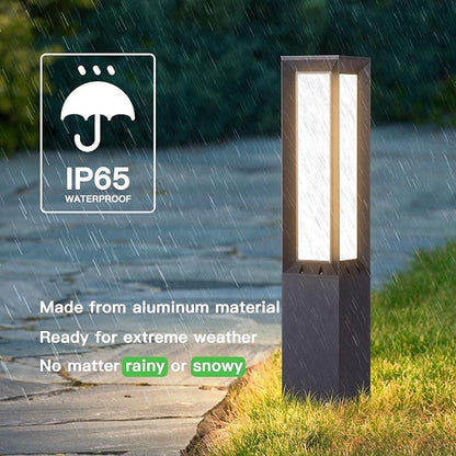 Solar Pathway Lights Outdoor, 32" Landscape Path Lights, Modern Commercial Bollard Light, IP65 Waterproof Solar Powered Driveway Light, 3000K LED Walkway Lighting for Lawn Garden Patio Yard