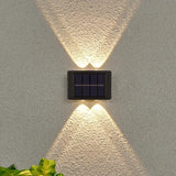 MSUIINT Solar Fence Lights, 4 Pcs Outdoor Deck & Wall Lamp, 4 LED Up-Down Lighting, Waterproof for House, Deck | Lumora
