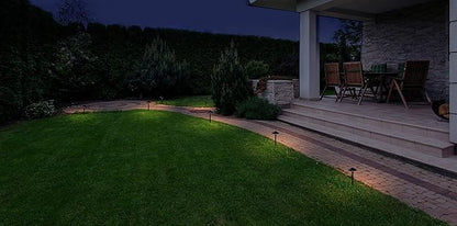 GKOLED 6-Pack Aluminum Pathway Lights, Low Voltage LED Landscape Path Light, 9-15V AC/DC Outdoor Walkway Lighting with 3W 3000K Integrated LED Chips for Yard Lawn, Ground Stake, Black