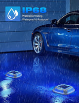 VOLISUN Solar Driveway Lights 12 Pack Waterproof Dock & Deck Marker Lights,2-in-1 Blue & White LED,IP67 Wireless | Lumora