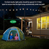 4 Pack 9.3Ft String Light Poles, Outside Metal Poles with Fork, Lighting Hanging Post Accessories for Patio Decor | Lumora