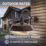 17in. Architectural Bronze Outdoor Gooseneck Barn Light Fixture With 14.5 in. Long Extension Arm - Wall Sconce | Lumora