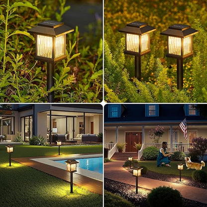 Solar Garden Lights Outdoor Waterproof，4Pcs Solar Lights Outdoor，Solar Lamps Used for Decorating Courtyards, Balconies, Terraces and Lawns
