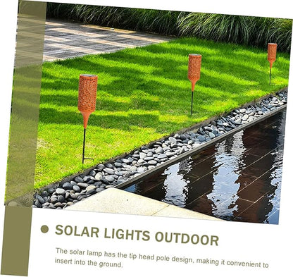 POPETPOP Solar Garden Flower Light Creative Iron Chrysanthemum Solar Pathway Lamp for Outdoor Garden Decoration Waterproof and Sturdy for Landscape Lighting