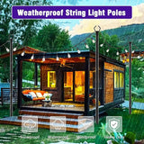 zoegi 2 Pack 10Ft String Light Poles,Light Poles for Outside Lights with Fork,Outdoor Brackets Hanging Lights,Metal | Lumora