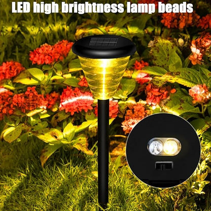 Solar Pathway Lights Outdoor,Color Changing+Warm Lights LED,Home Outdoor Waterproof Villa Garden Landscape Decoration Outdoor Garden Lights,Auto On/Off,Ultra Bright,Black,3pcs